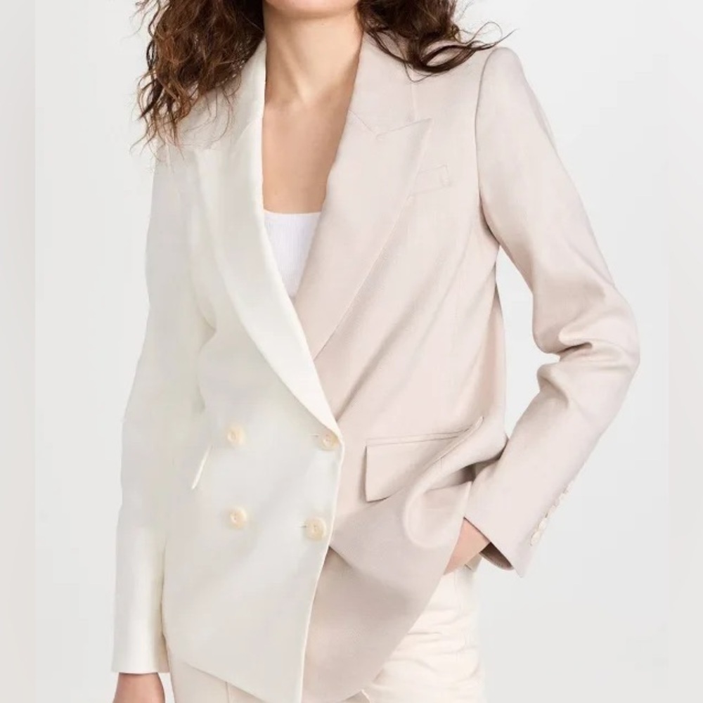 Veronica Beard Braeton Two-Tone Linen Blend Jacket